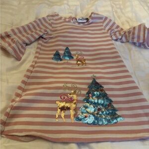 Rare Editions Pink and White Striped Dress